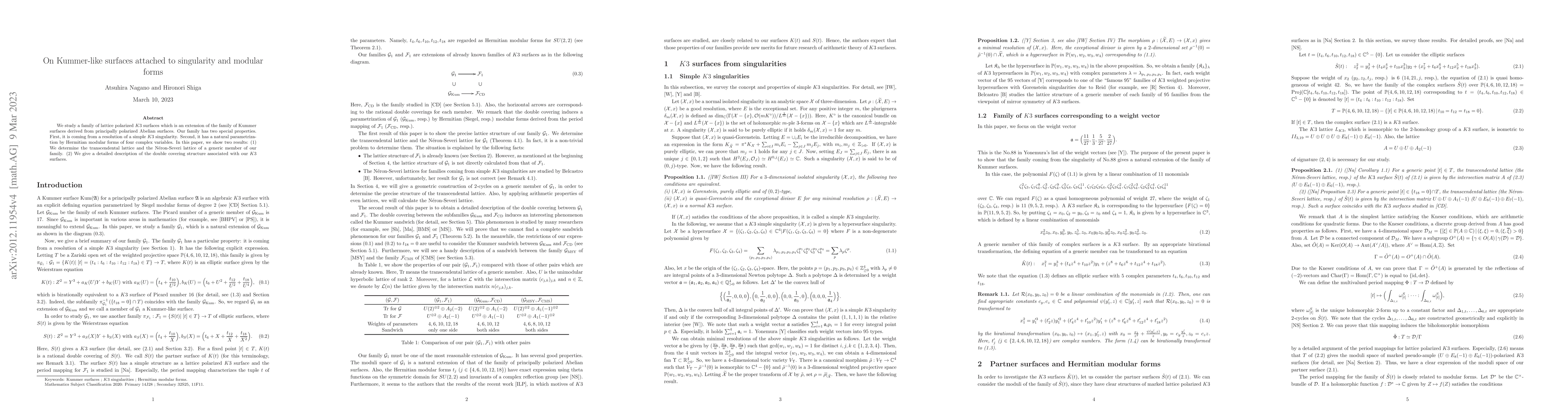 Thumbnail for On Kummer-like surfaces attached to singularity and modular forms