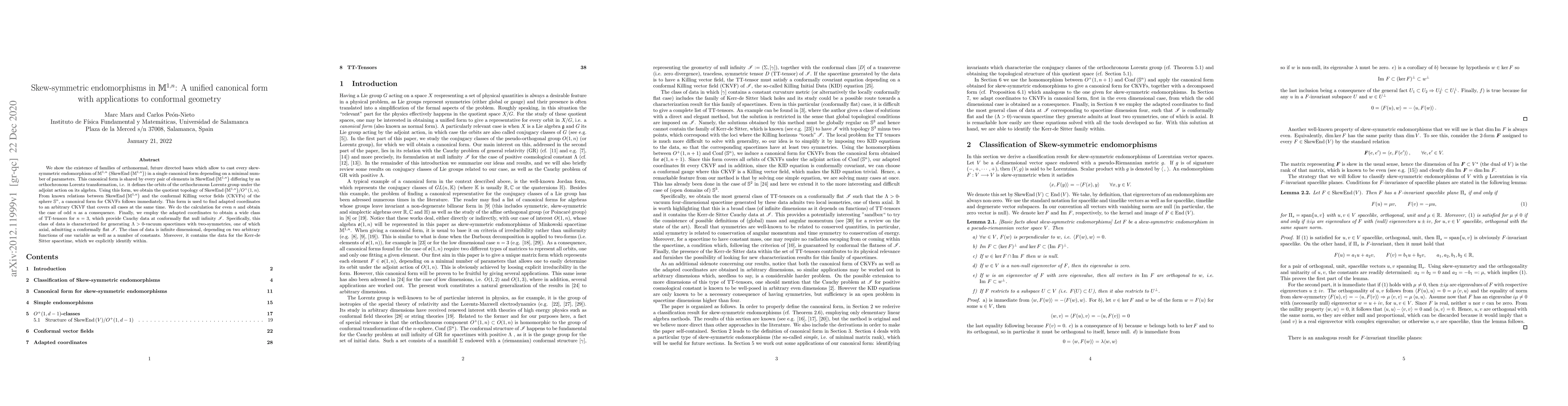 Thumbnail for Skew-symmetric endomorphisms in $\mathbb{M}^{1,n}$: A unified canonical
  form with applications to conformal geometry