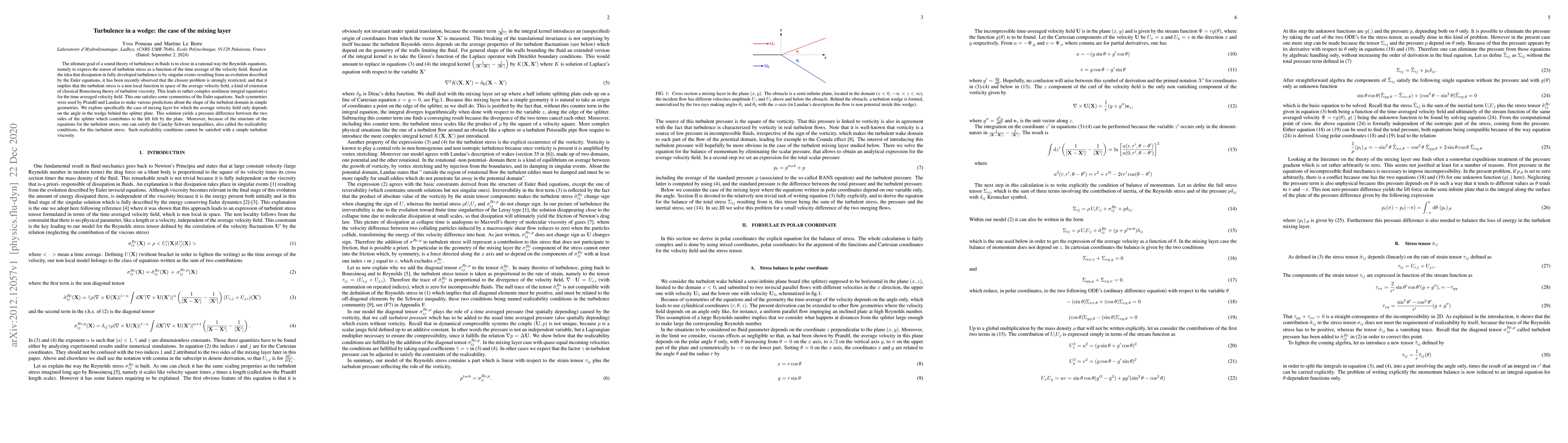 Thumbnail for Turbulence in a wedge: the case of the mixing layerTurbulence in a
  wedge: the case of the mixing layer