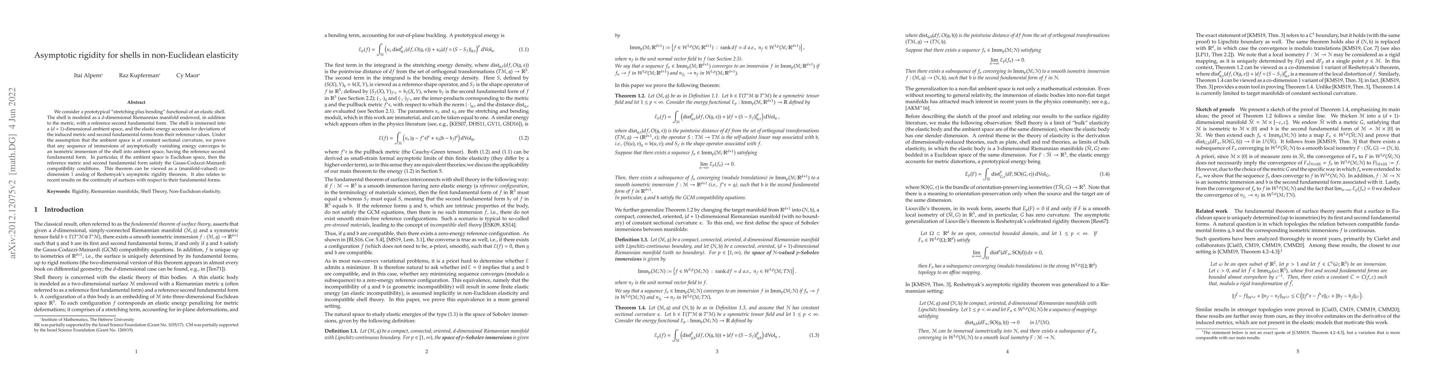 Thumbnail for Asymptotic rigidity for shells in non-Euclidean elasticity