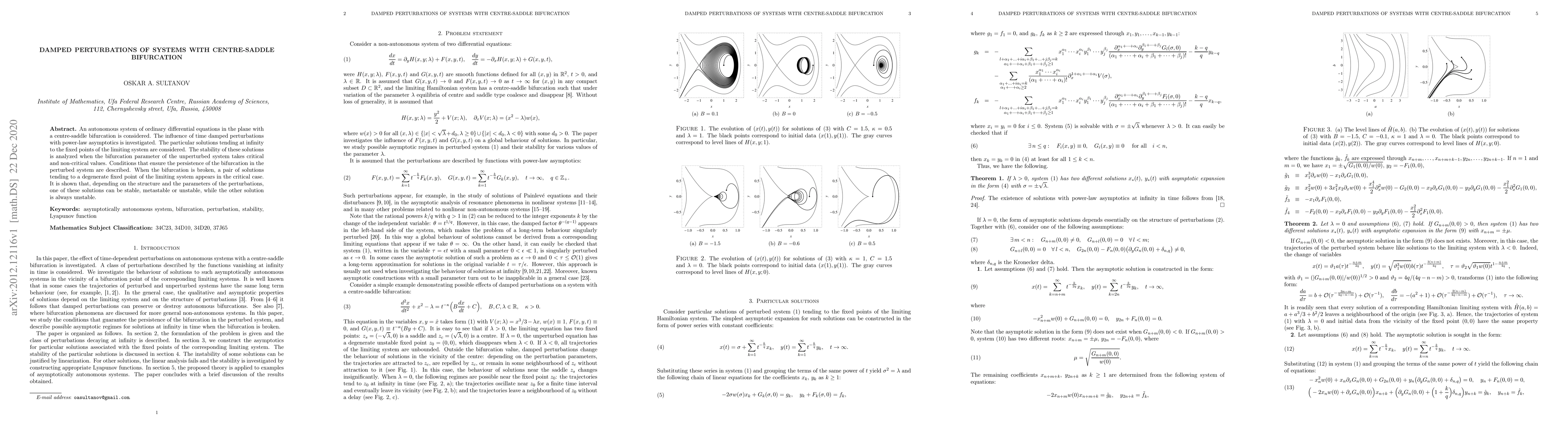Thumbnail for Damped perturbations of systems with centre-saddle bifurcation