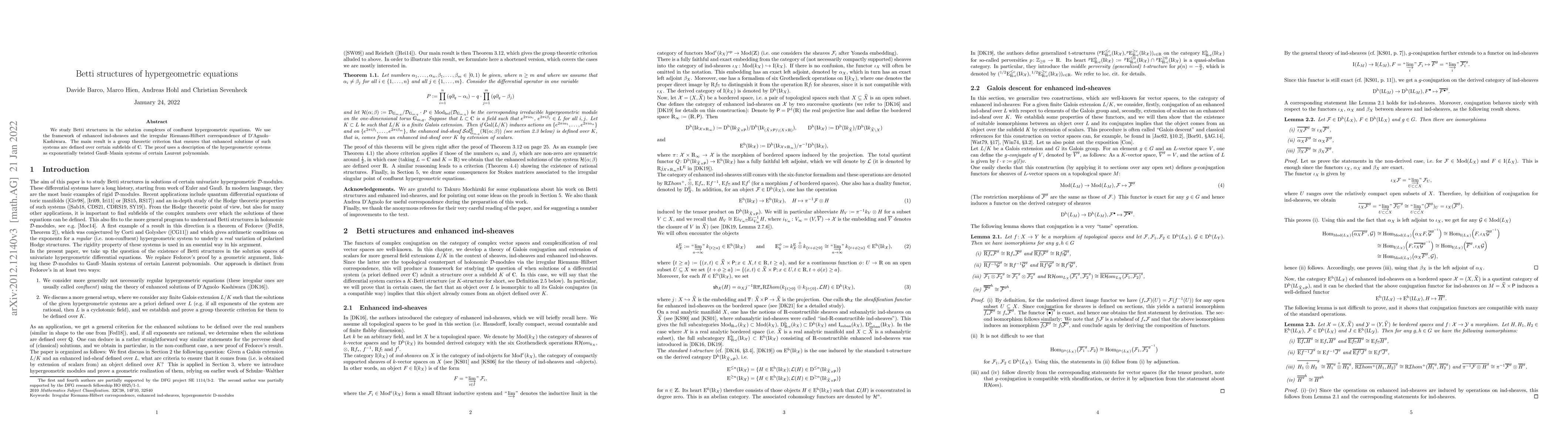 Thumbnail for Betti structures of hypergeometric equations