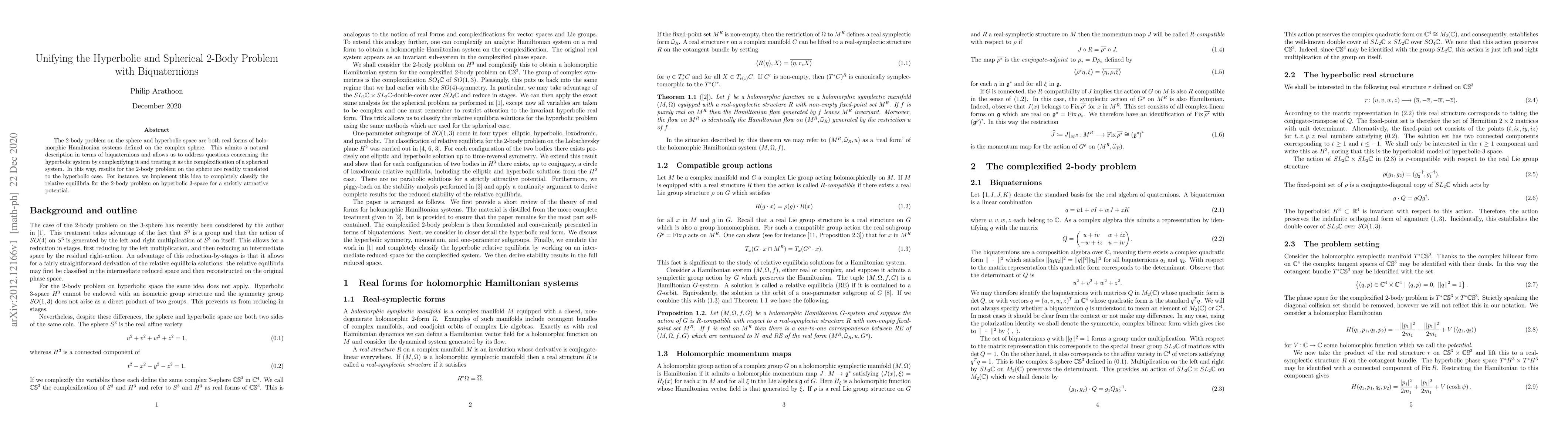 Thumbnail for Unifying the Hyperbolic and Spherical 2-Body Problem with Biquaternions