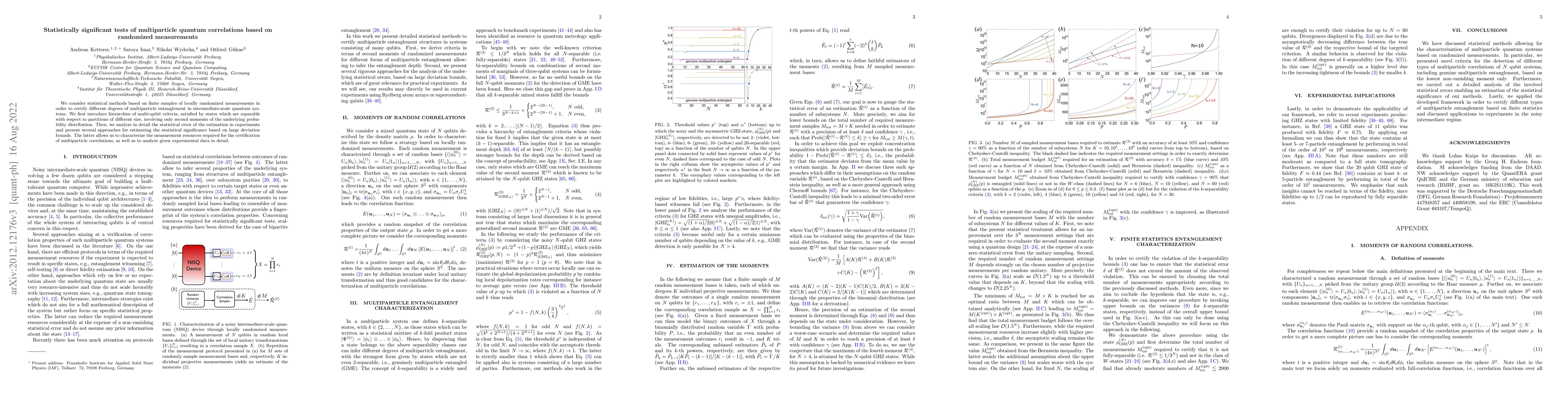 Thumbnail for Statistically significant tests of multiparticle quantum correlations
  based on randomized measurements