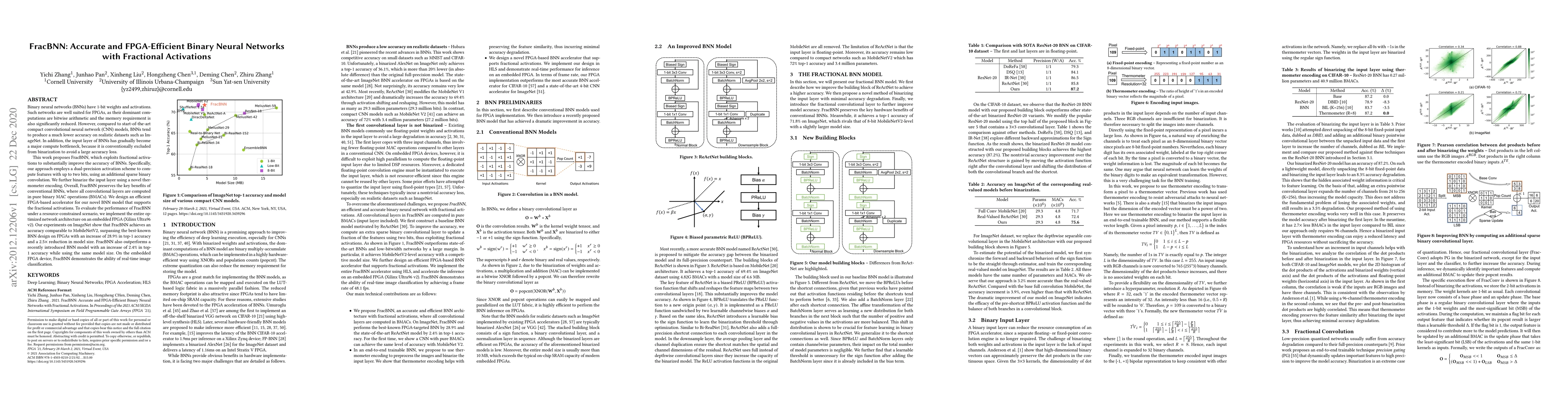 Thumbnail for FracBNN: Accurate and FPGA-Efficient Binary Neural Networks with
  Fractional Activations