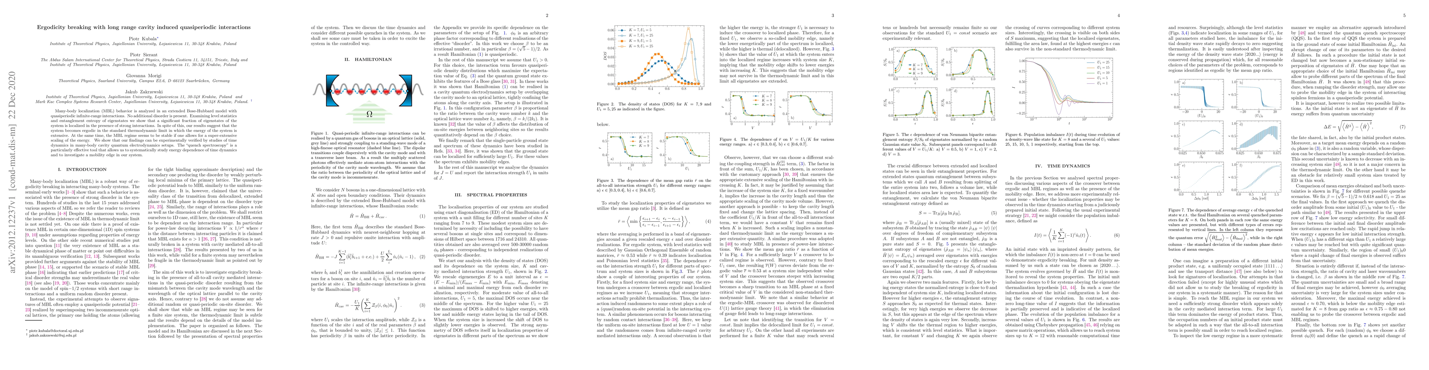 Thumbnail for Ergodicity breaking with long range cavity induced quasiperiodic
  interactions