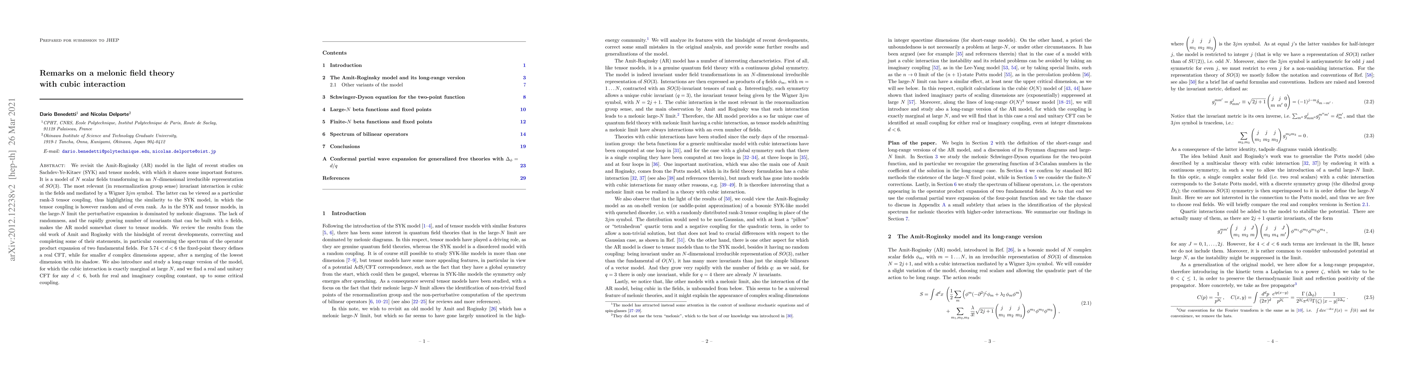 Thumbnail for Remarks on a melonic field theory with cubic interaction