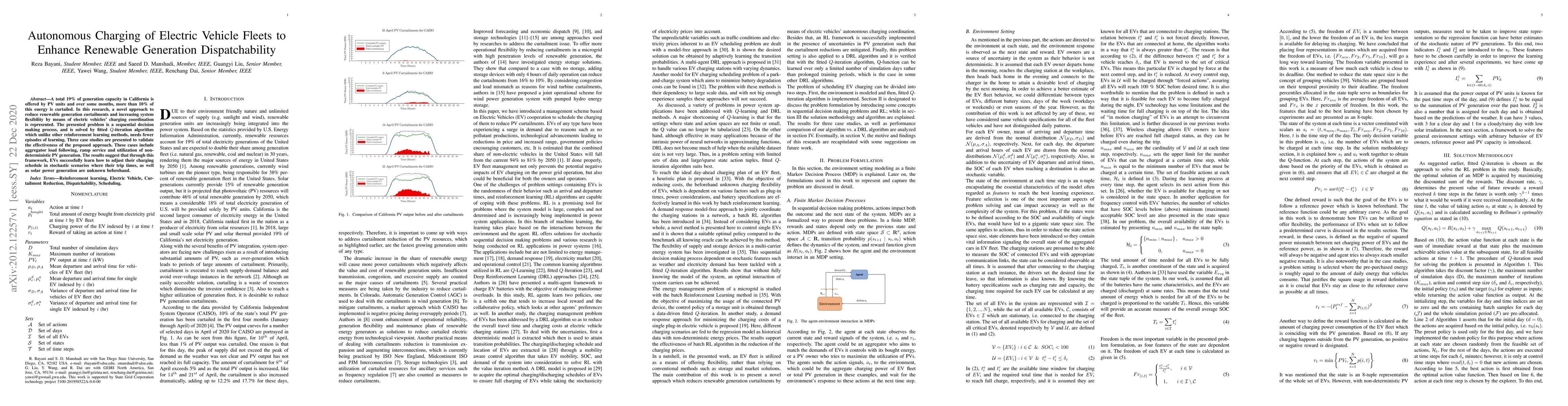Thumbnail for Autonomous Charging of Electric Vehicle Fleets to Enhance Renewable
  Generation Dispatchability