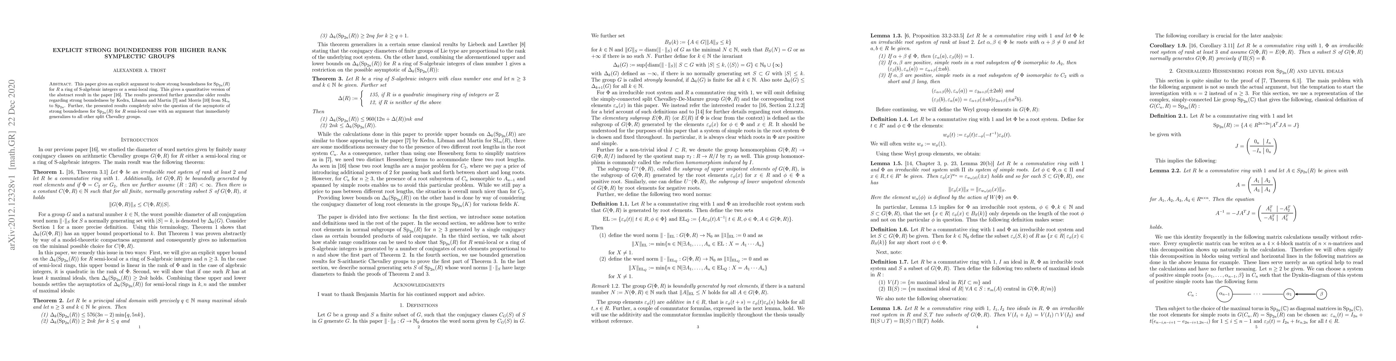 Thumbnail for Explicit strong boundedness for higher rank symplectic groups