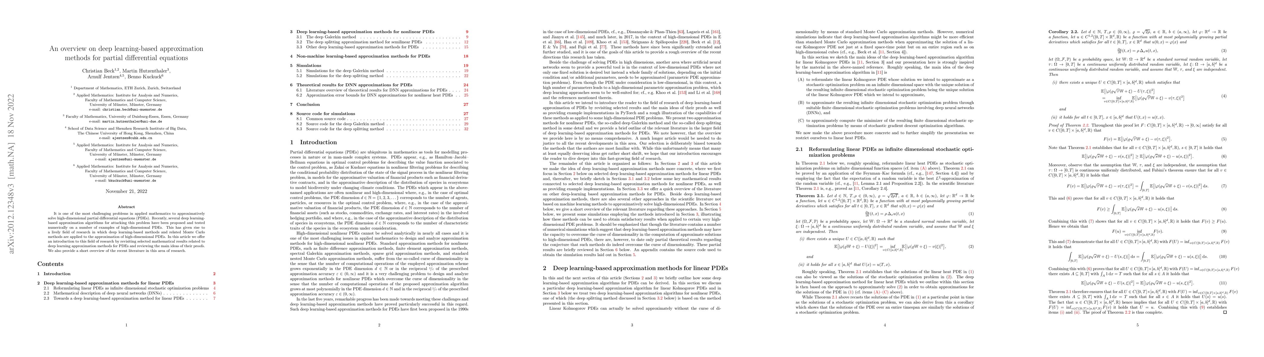 Thumbnail for An overview on deep learning-based approximation methods for partial
  differential equations