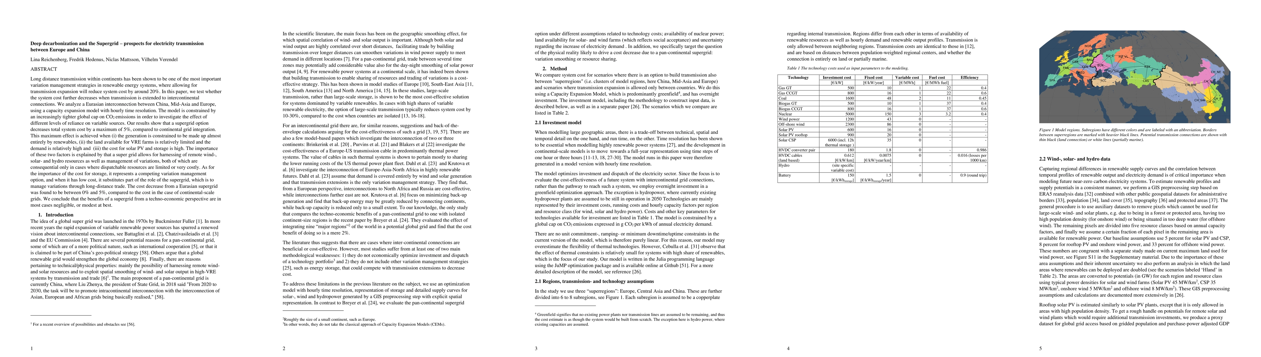 Thumbnail for Deep decarbonization and the Supergrid, prospects for electricity
  transmission between Europe and China