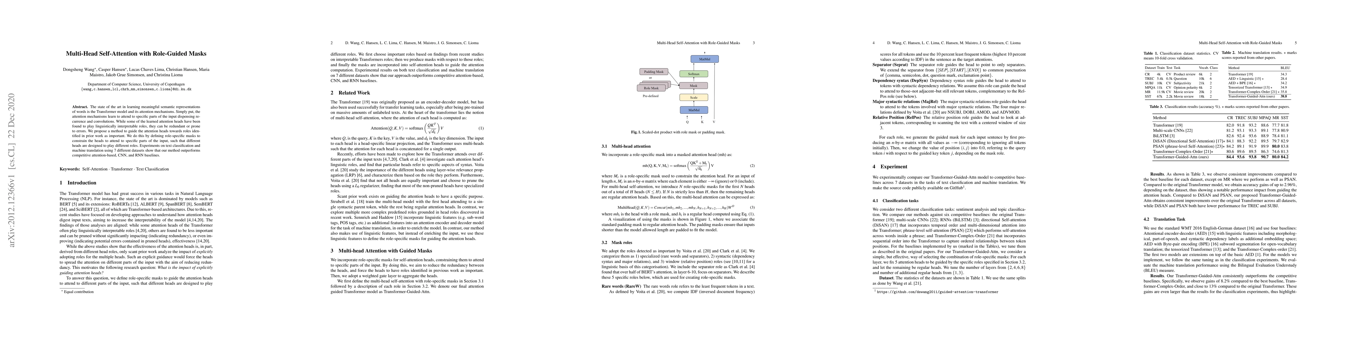 Thumbnail for Multi-Head Self-Attention with Role-Guided Masks