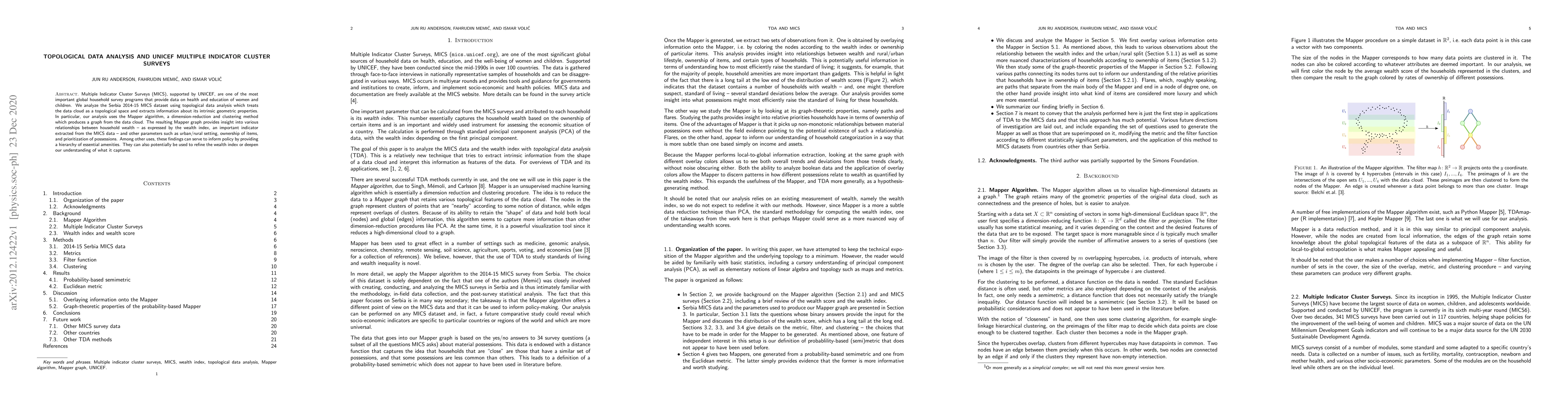 Thumbnail for Topological data analysis and UNICEF Multiple Indicator Cluster Surveys