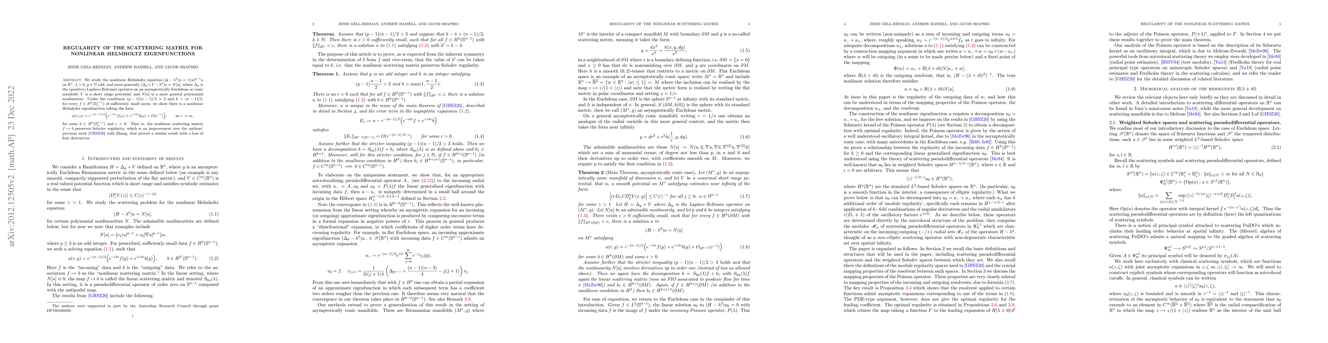Thumbnail for Regularity of the Scattering Matrix for Nonlinear Helmholtz
  Eigenfunctions