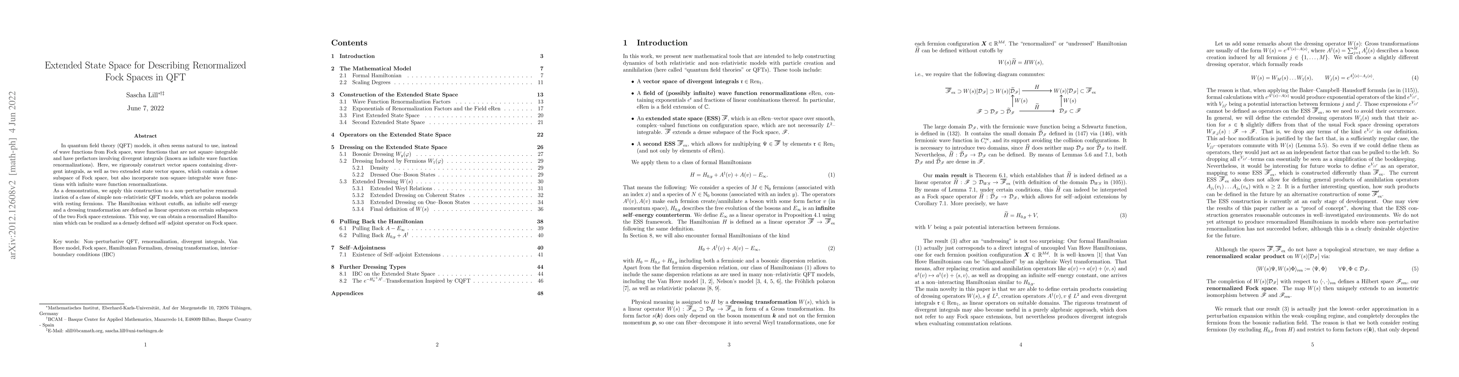 Thumbnail for Extended State Space for describing renormalized Fock spaces in QFT