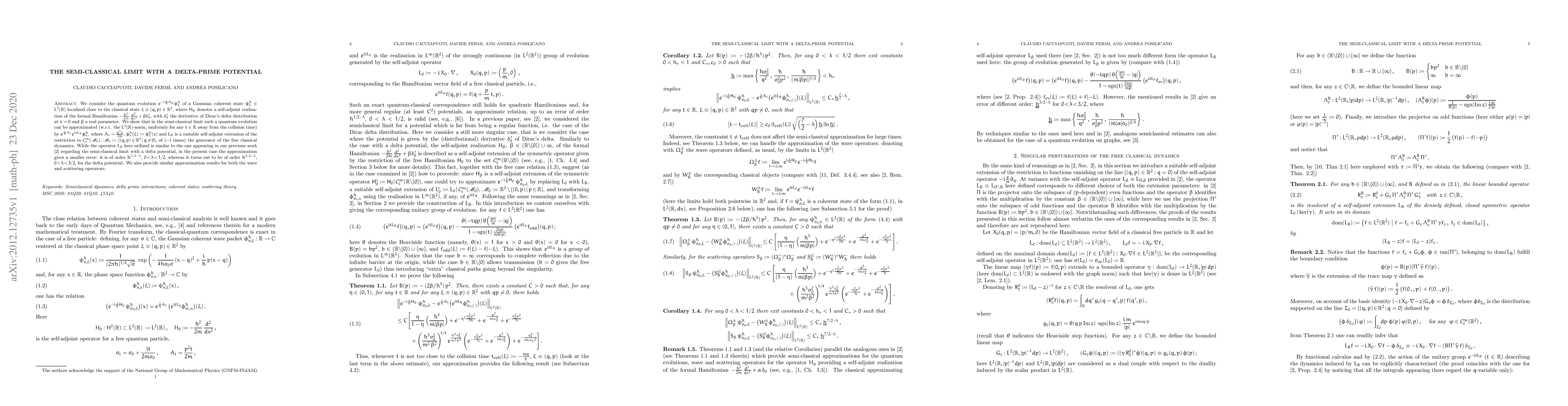 Thumbnail for The semi-classical limit with a delta-prime potential