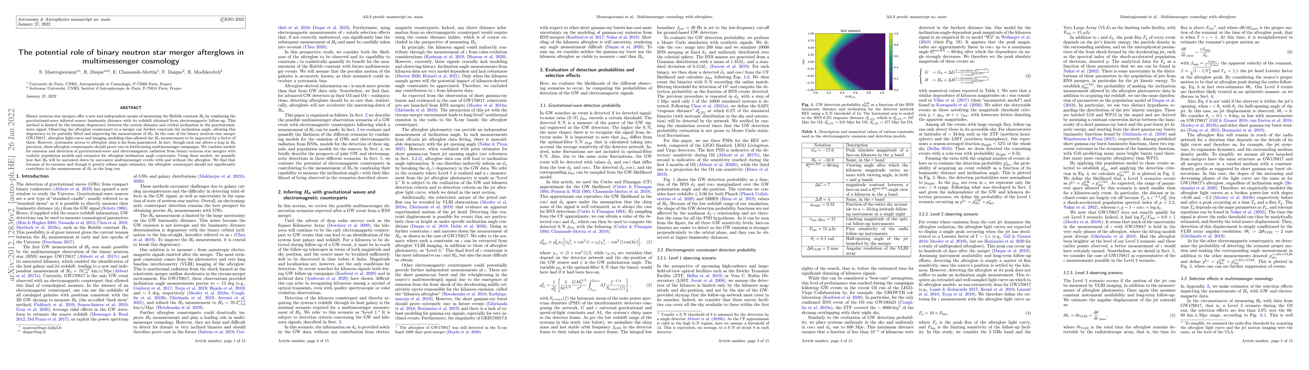 Thumbnail for The potential role of binary neutron star merger afterglows in
  multimessenger cosmology