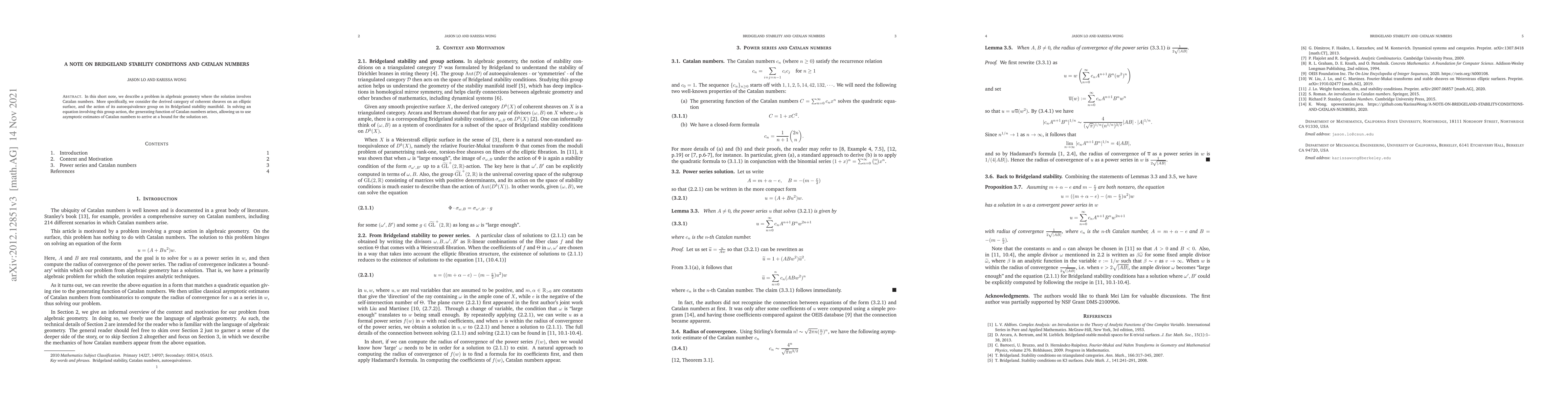 Thumbnail for A note on Bridgeland stability conditions and Catalan numbers