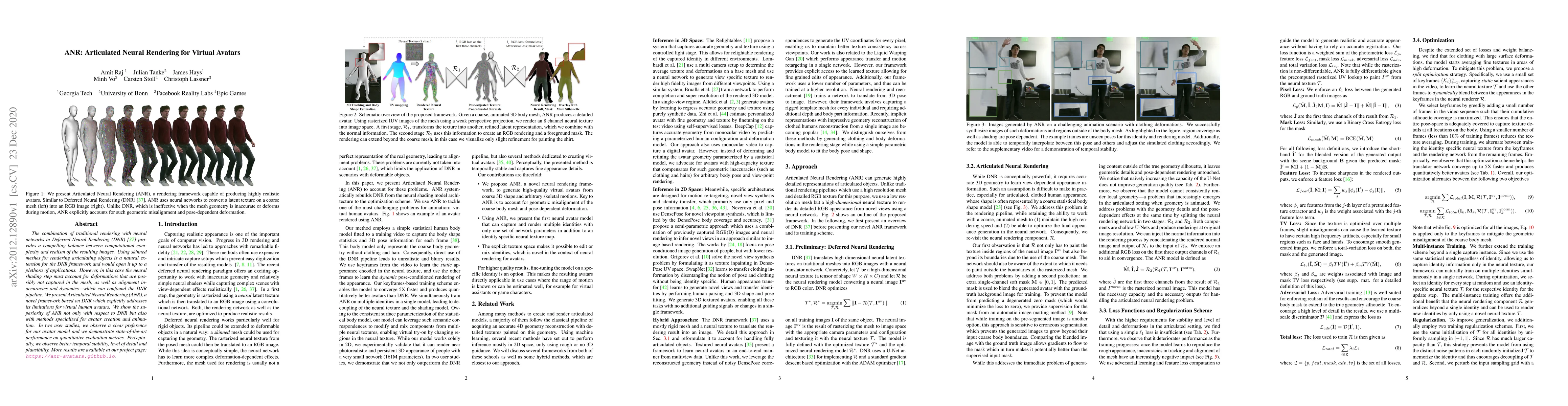 Thumbnail for ANR: Articulated Neural Rendering for Virtual Avatars