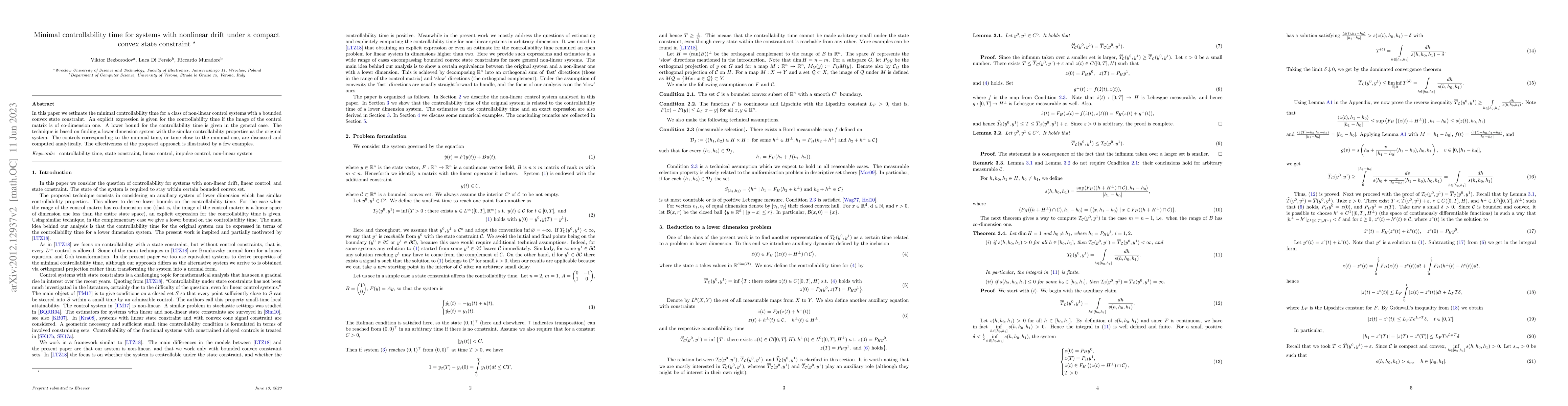 Thumbnail for Minimal controllability time for systems with nonlinear drift under a
  compact convex state constraint
