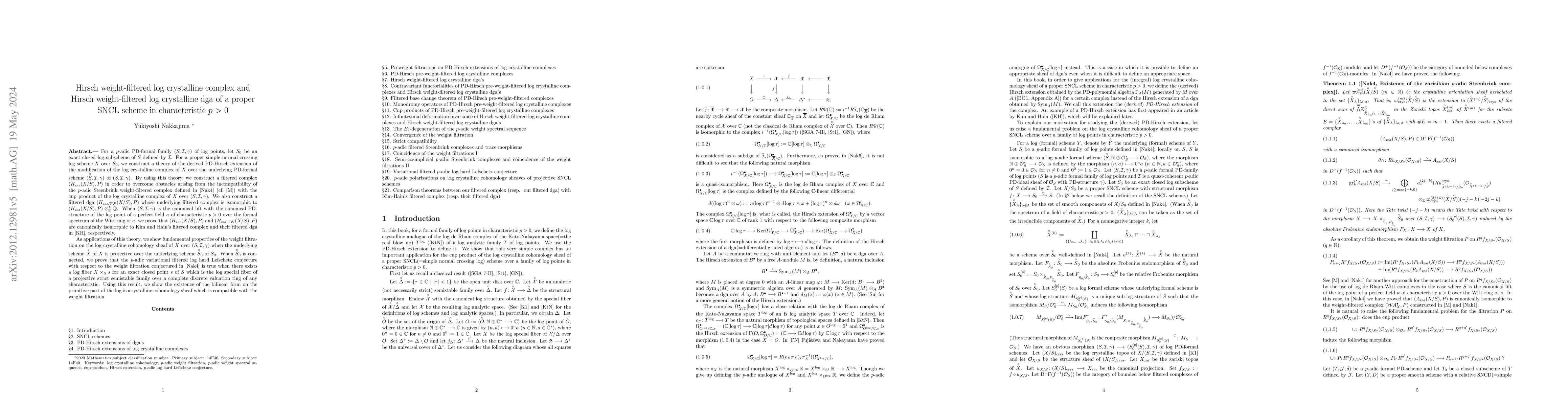 Thumbnail for Hirsch weight-filtered crystalline complex and Hirsch weight-filtered
  crystalline dga of a proper SNCL scheme