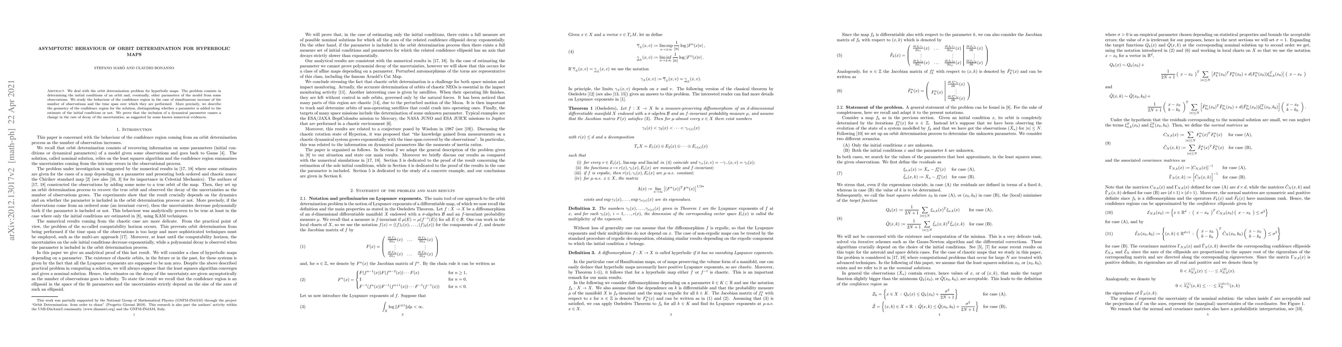Thumbnail for Asymptotic behaviour of orbit determination for hyperbolic maps