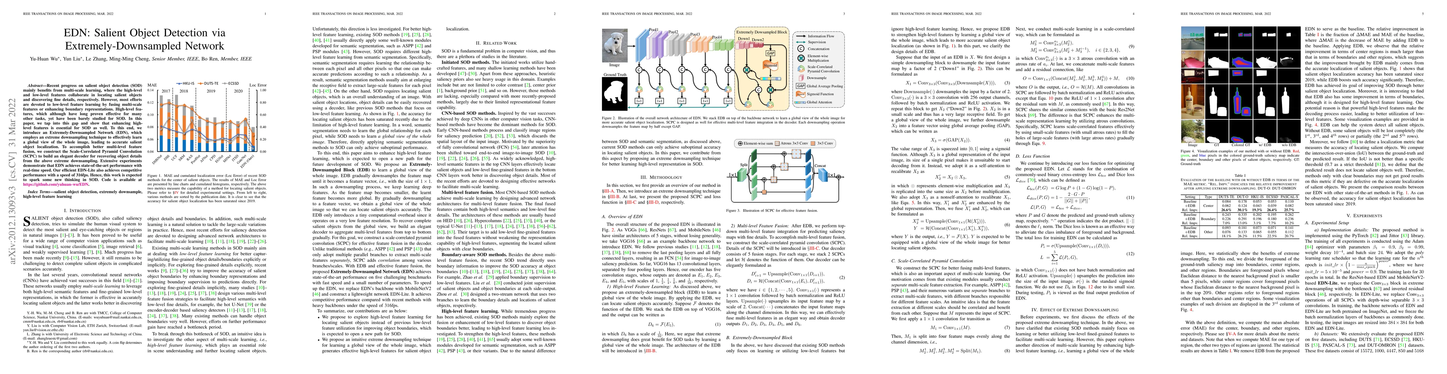 Thumbnail for EDN: Salient Object Detection via Extremely-Downsampled Network