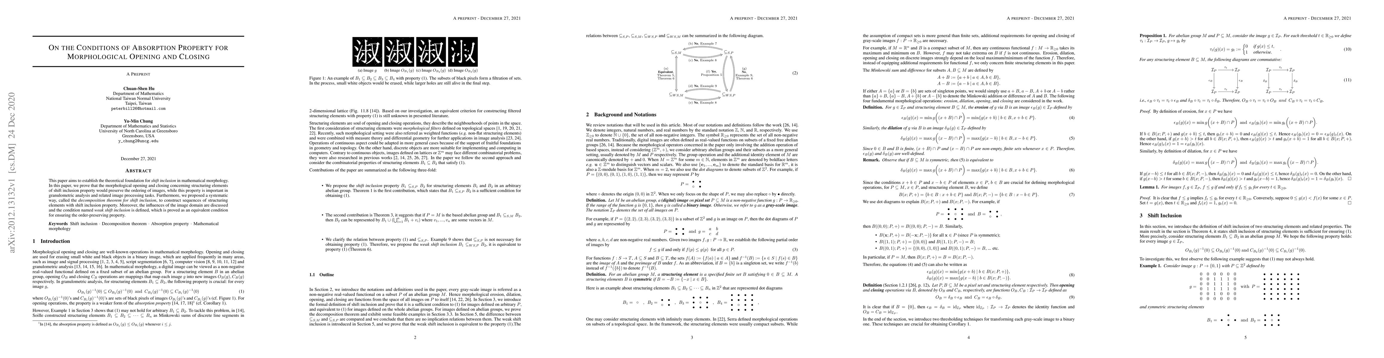 Thumbnail for On the Conditions of Absorption Property for Morphological Opening and
  Closing