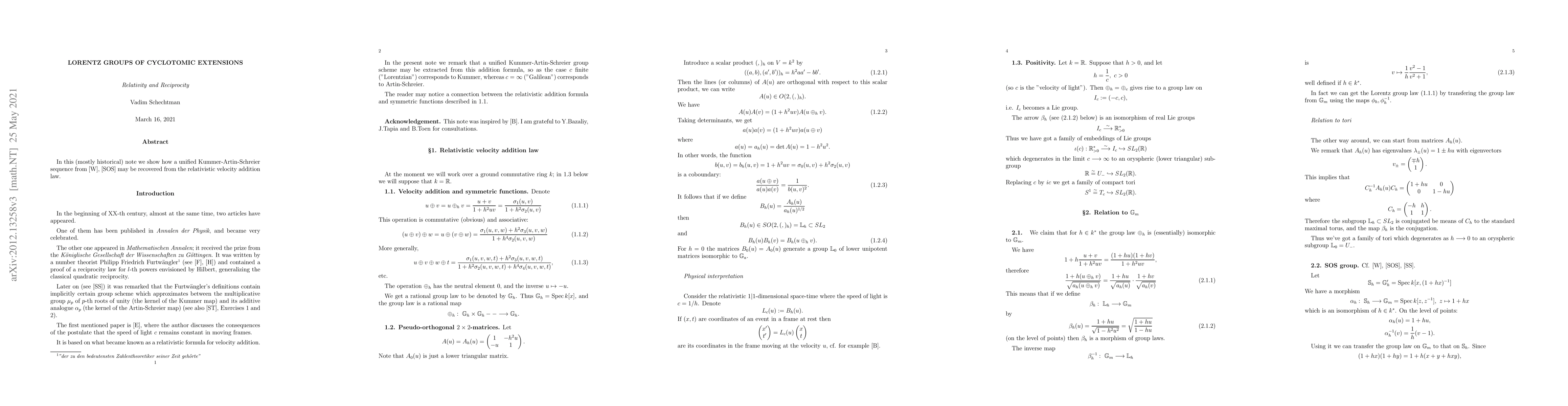 Thumbnail for Lorentz groups of cyclotomic extensions