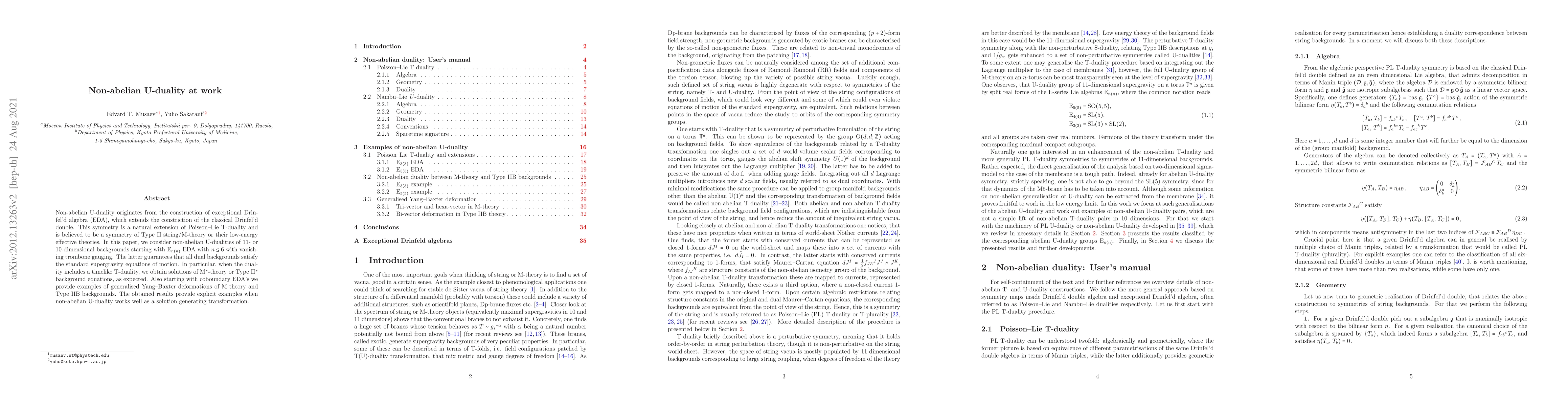 Thumbnail for Non-abelian U-duality at work