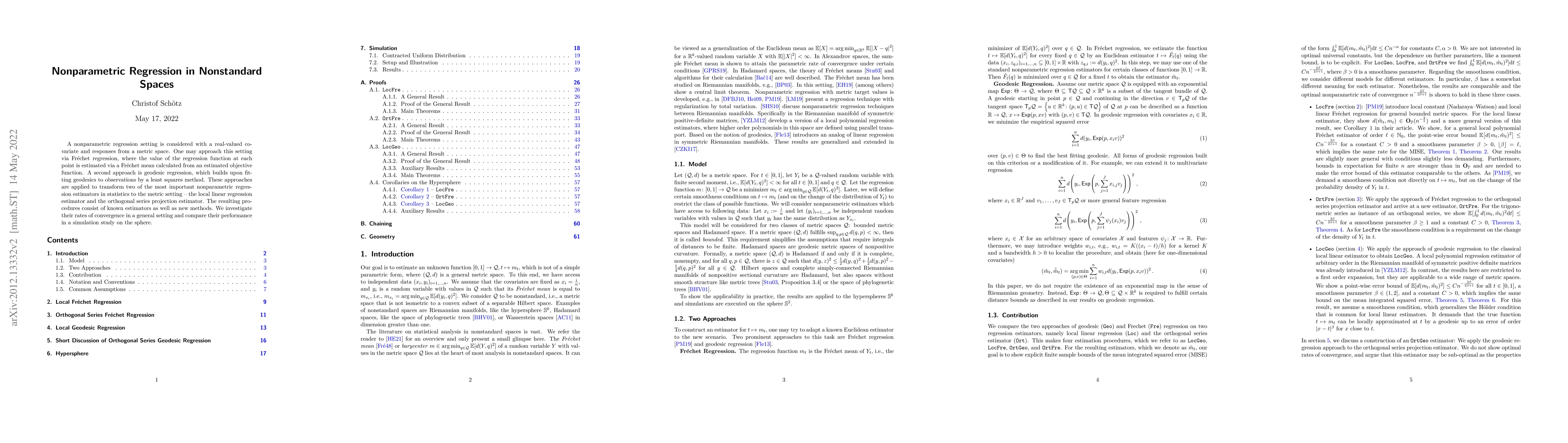 Thumbnail for Nonparametric Regression in Nonstandard Spaces