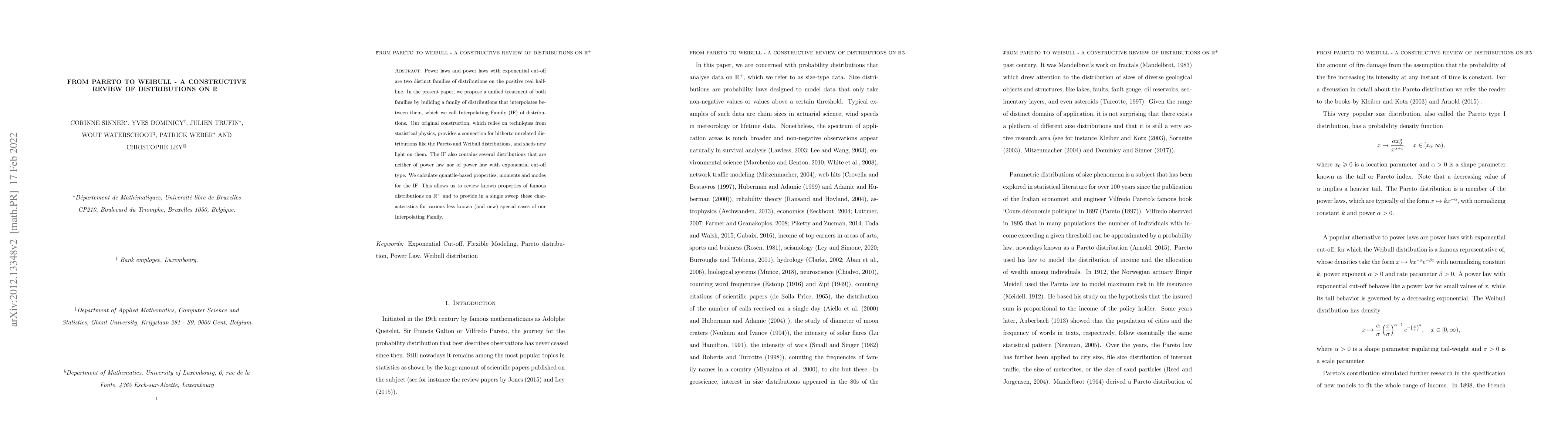 Thumbnail for From Pareto to Weibull -- a constructive review of distributions on
  $\mathbb{R}^+$