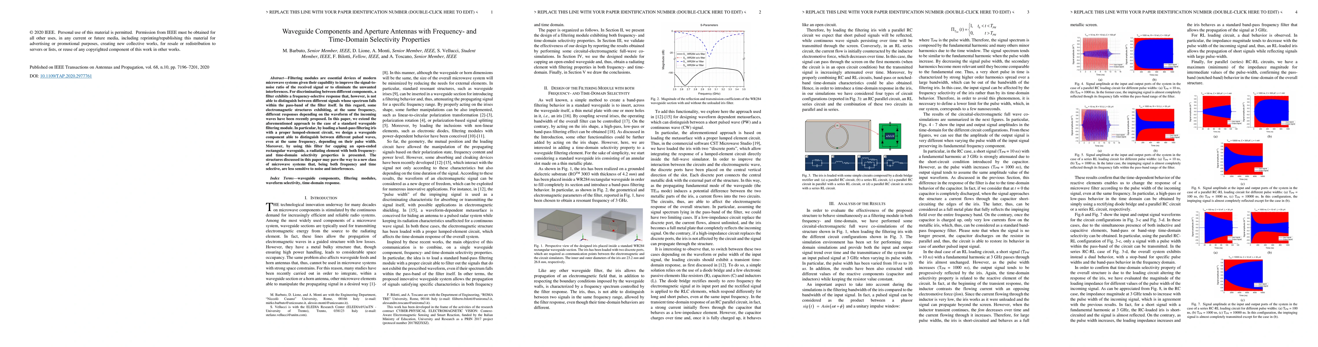 Thumbnail for Waveguide Components and Aperture Antennas With Frequency- and
  Time-Domain Selectivity Properties