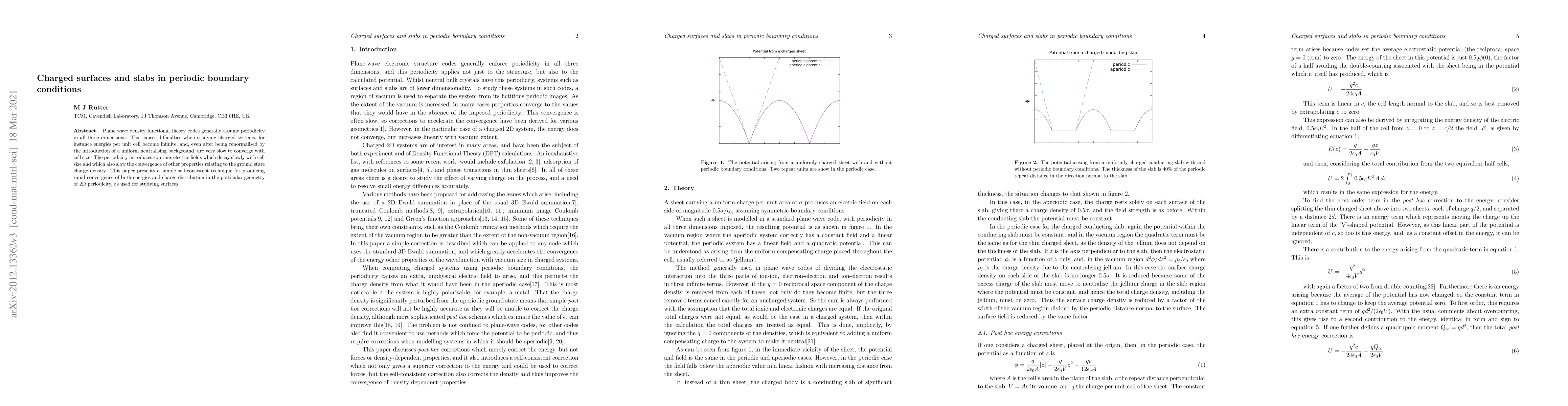 Thumbnail for Charged surfaces and slabs in periodic boundary conditions