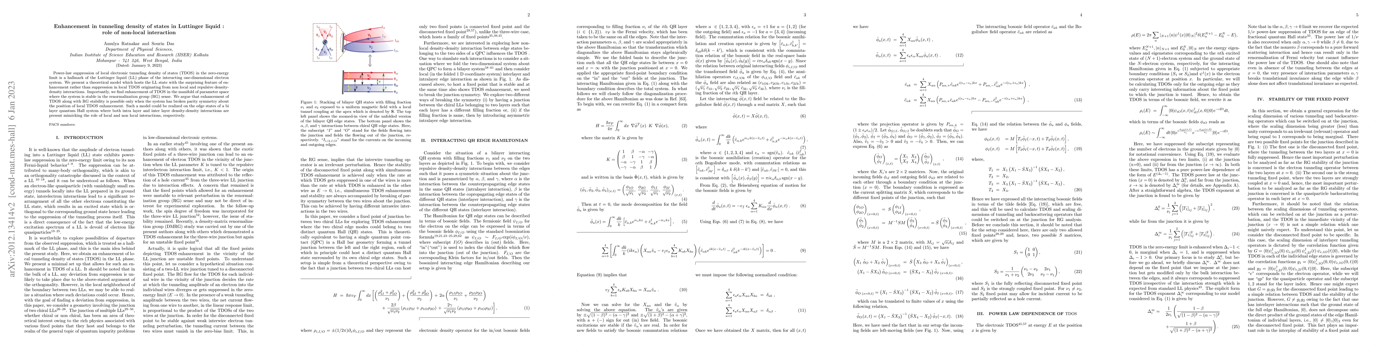 Thumbnail for Enhancement in tunneling density of states in Luttinger liquid -- role
  of non-local interaction