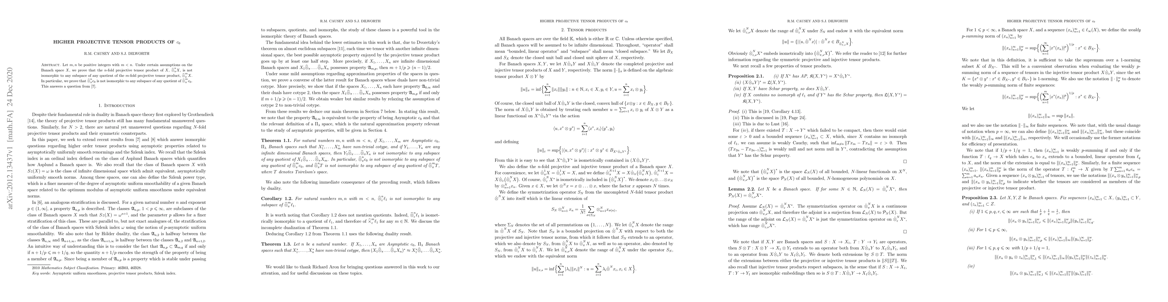 Thumbnail for Higher projective tensor products of $c_0$