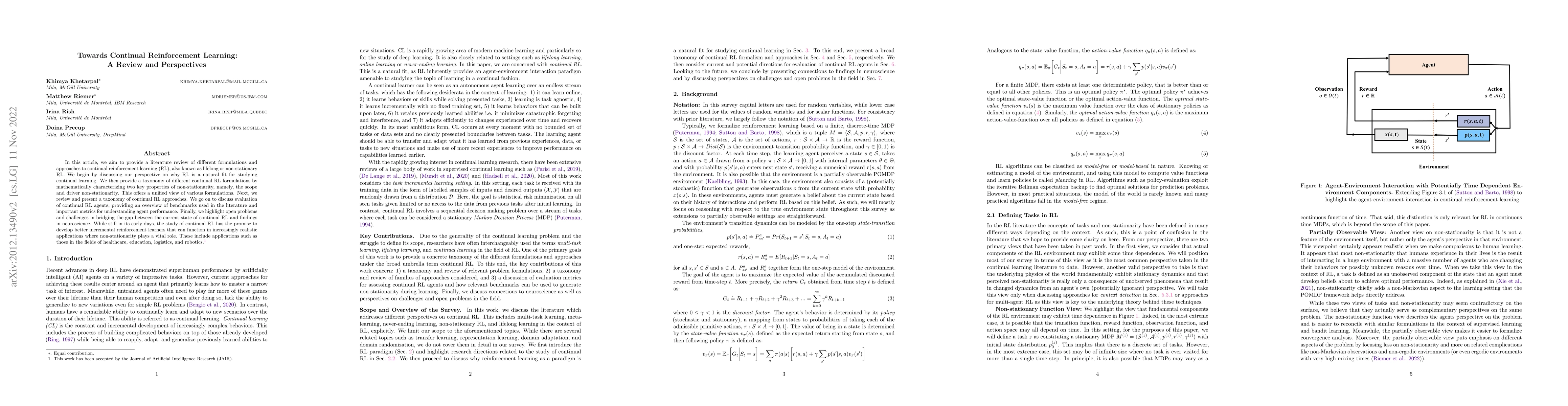 Thumbnail for Towards Continual Reinforcement Learning: A Review and Perspectives