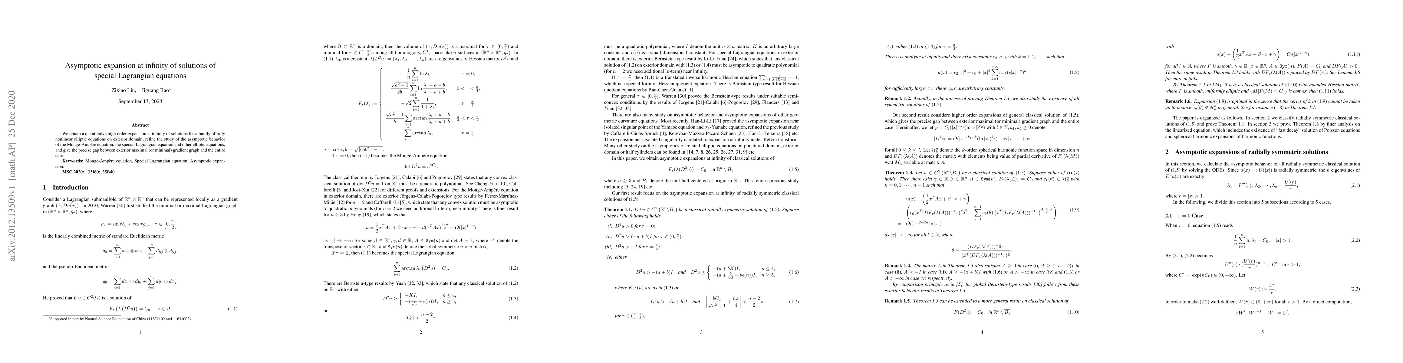 Thumbnail for Asymptotic expansion at infinity of solutions of special Lagrangian
  equations