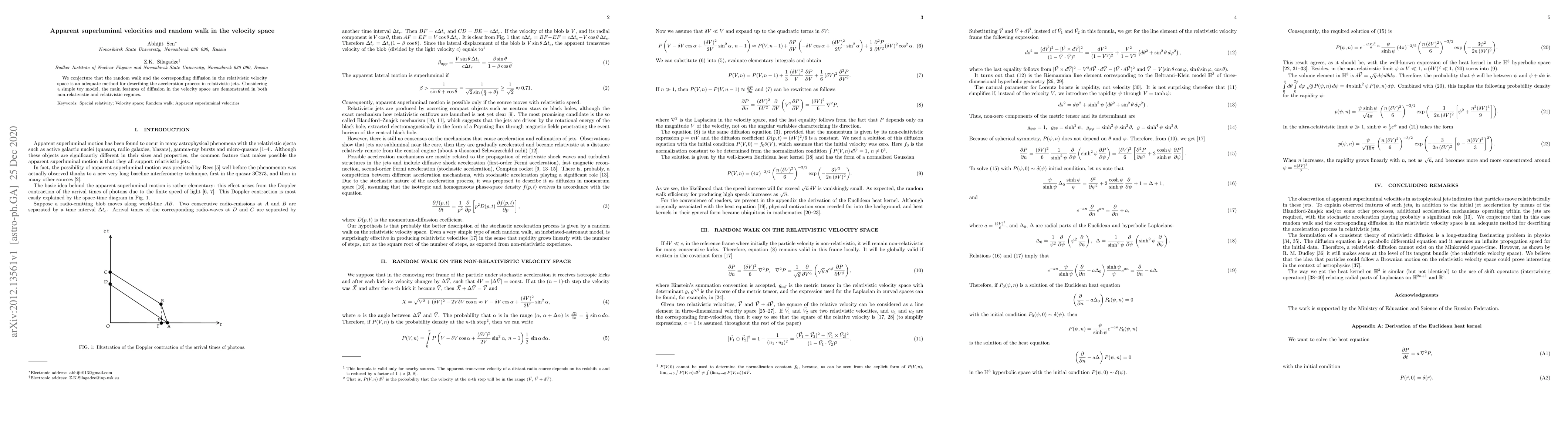 Thumbnail for Apparent superluminal velocities and random walk in the velocity space