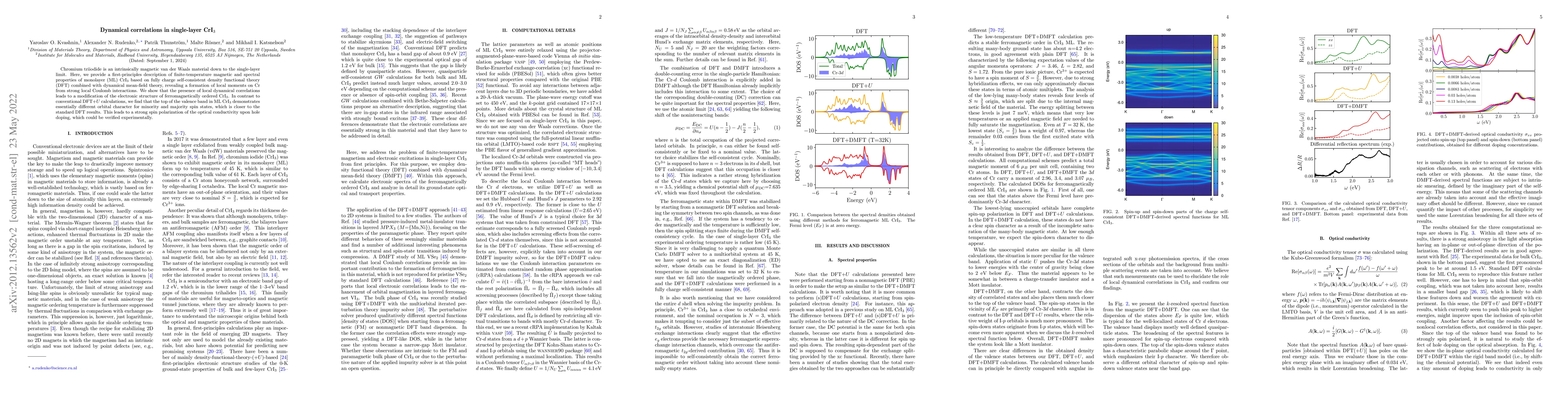 Thumbnail for Dynamical correlations in single-layer CrI$_3$