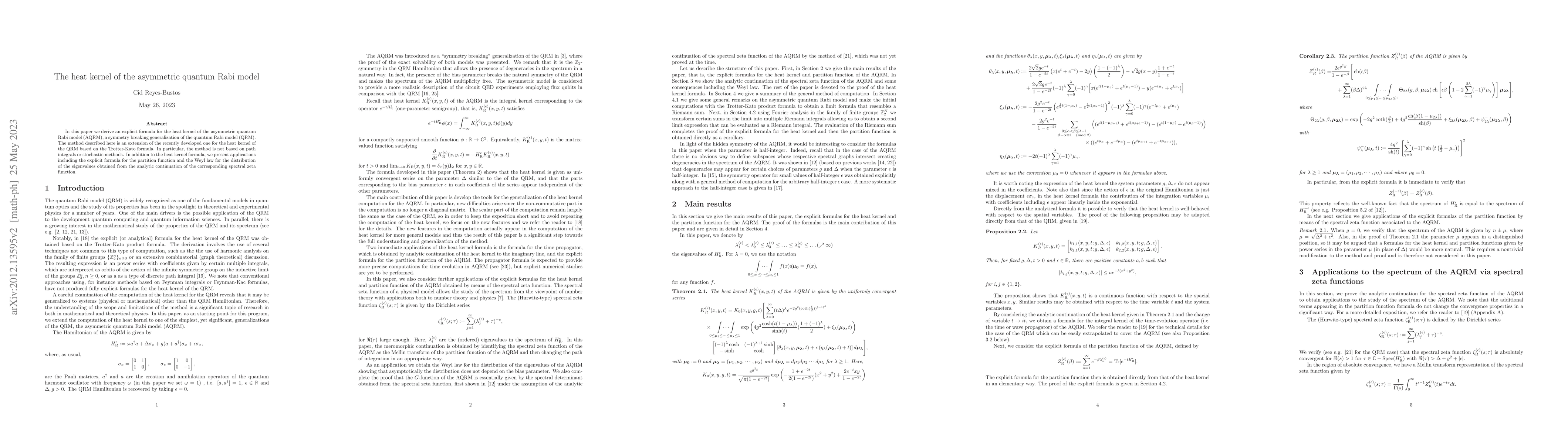 Thumbnail for The heat kernel of the asymmetric quantum Rabi model