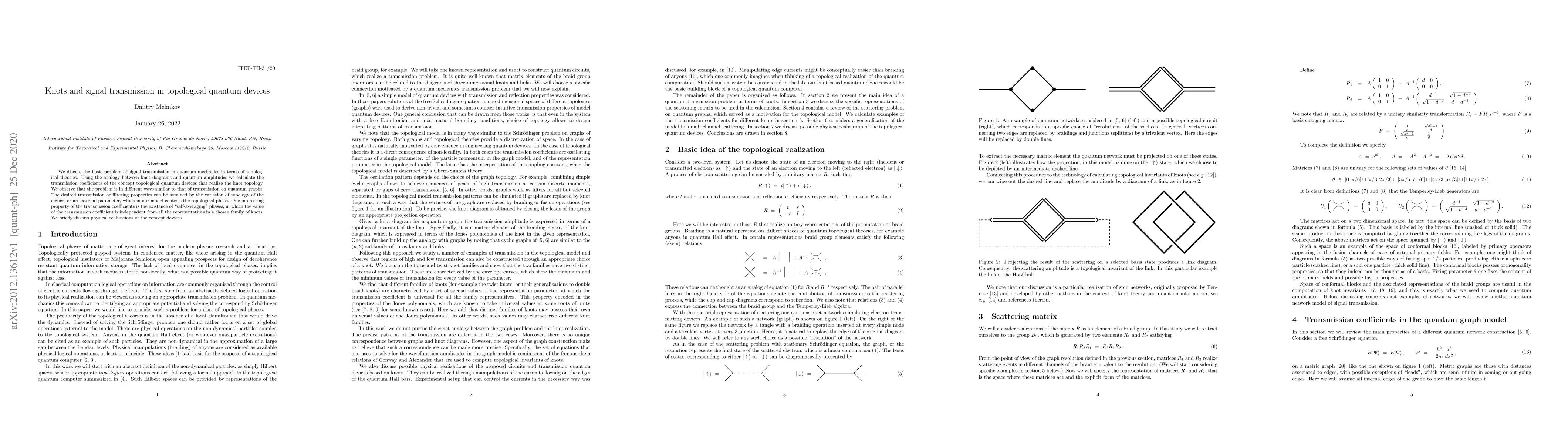 Thumbnail for Knots and signal transmission in topological quantum devices