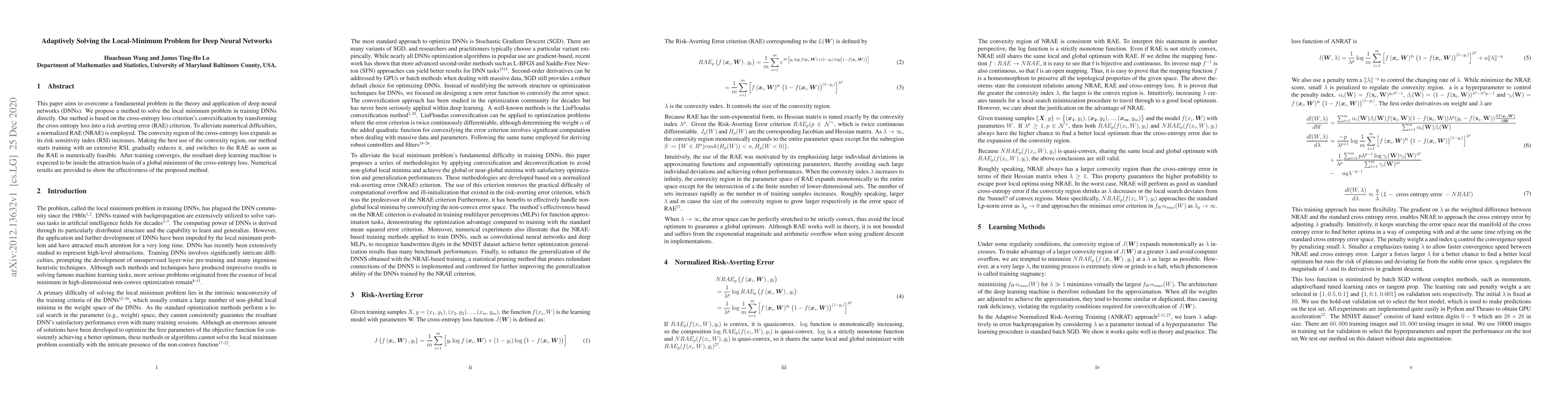 Thumbnail for Adaptively Solving the Local-Minimum Problem for Deep Neural Networks