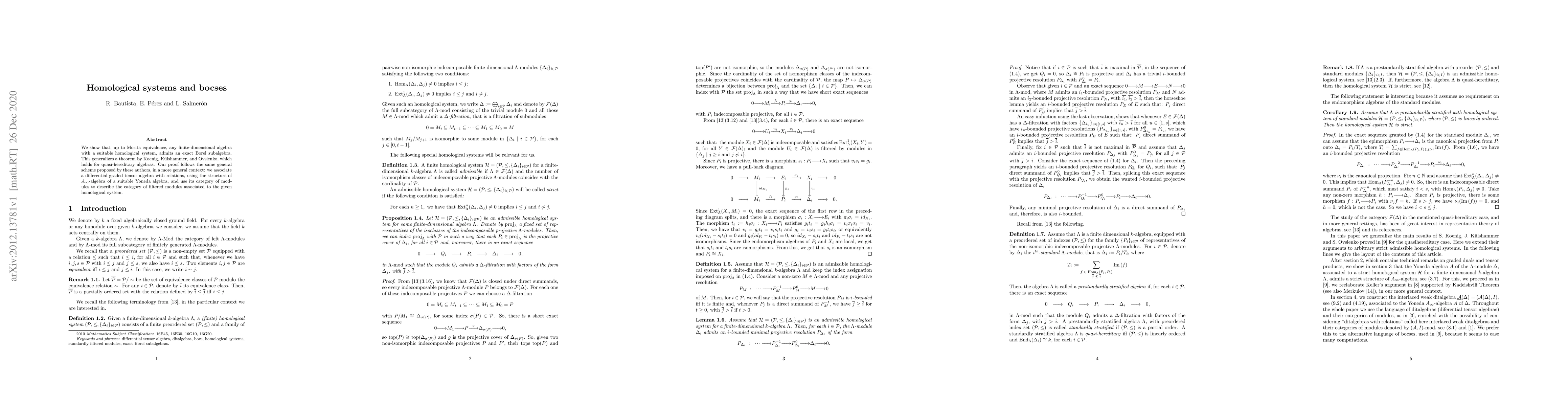 Thumbnail for Homological systems and bocses