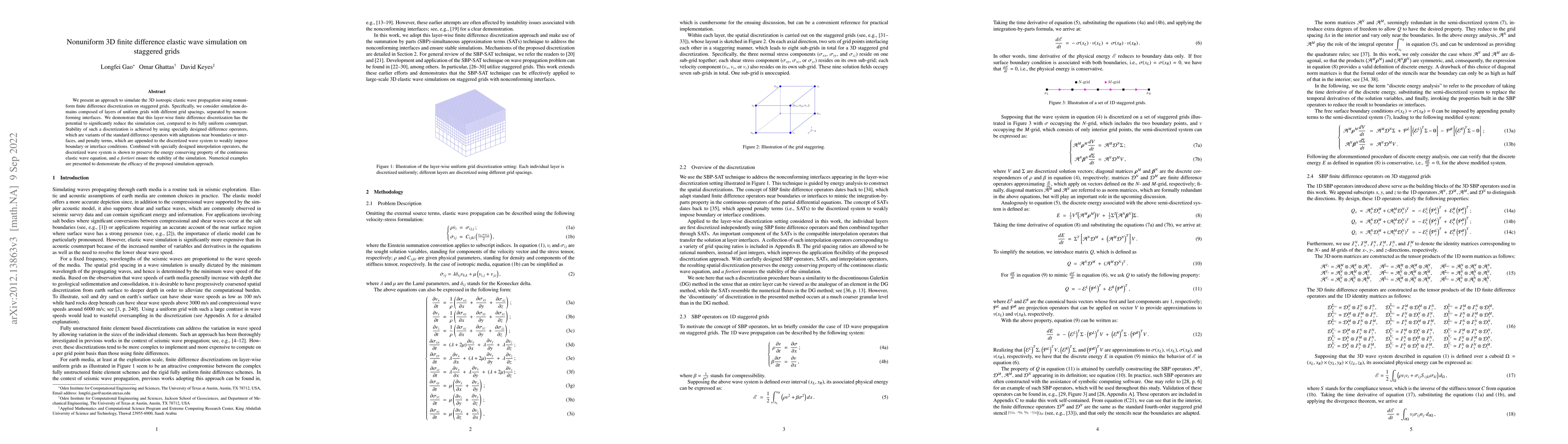 Thumbnail for Nonuniform 3D finite difference elastic wave simulation on staggered
  grids