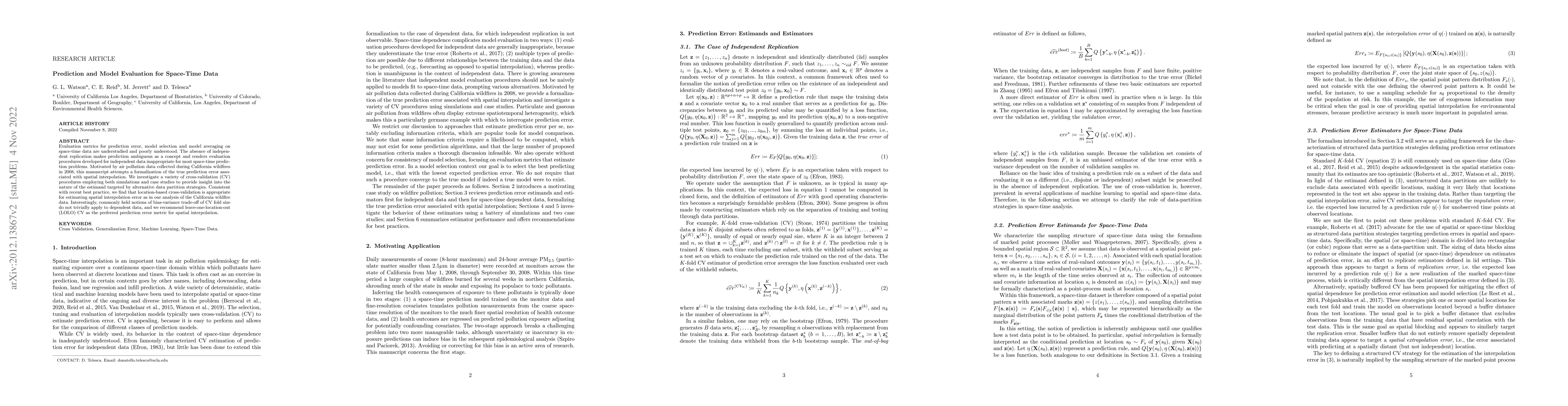 Thumbnail for Prediction & Model Evaluation for Space-Time Data
