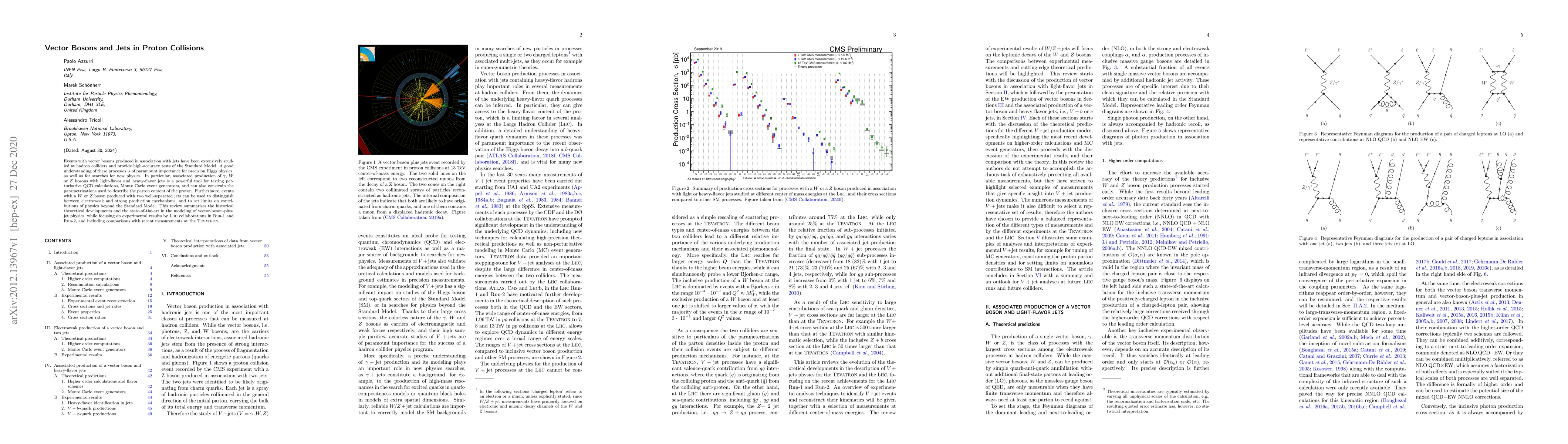 Thumbnail for Vector Bosons and Jets in Proton Collisions