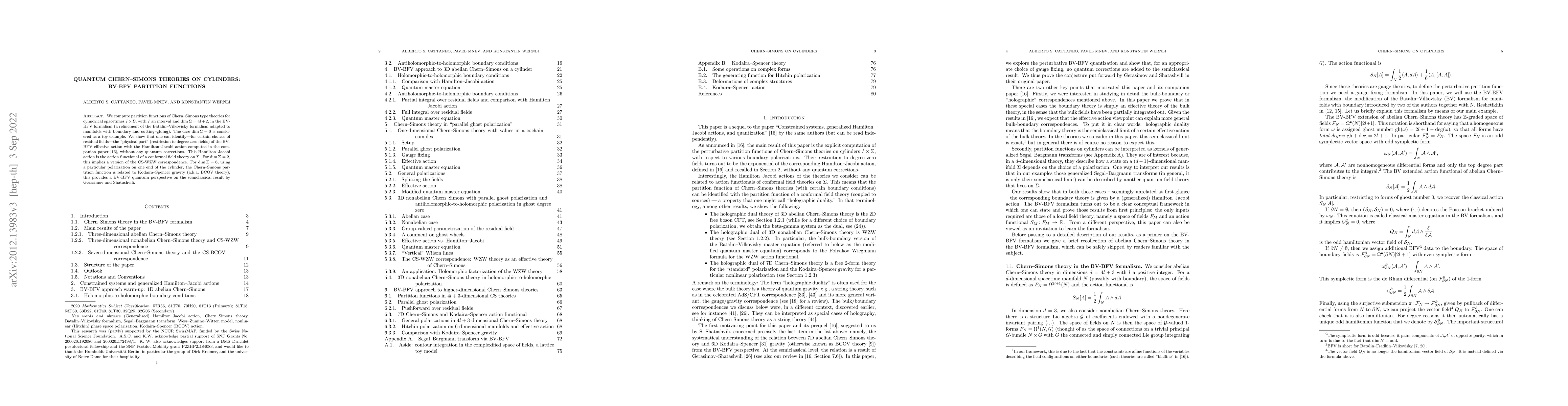 Thumbnail for Quantum Chern-Simons theories on cylinders: BV-BFV partition functions