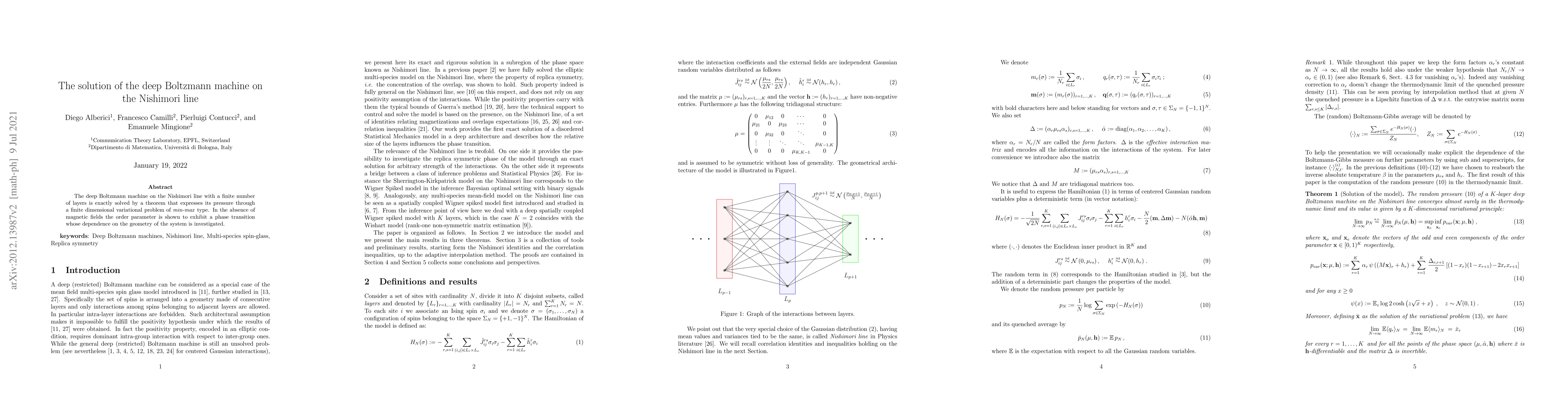 Thumbnail for The solution of the deep Boltzmann machine on the Nishimori line