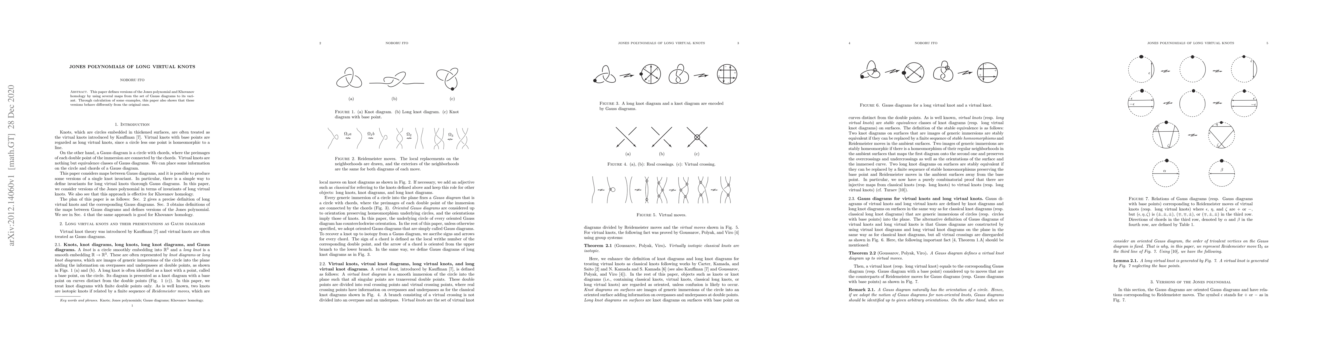 Thumbnail for Jones polynomials of long virtual knots